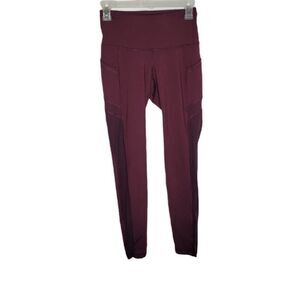 OLD NAVY burgundy‎ go dry active high rise pocket yoga pant SP